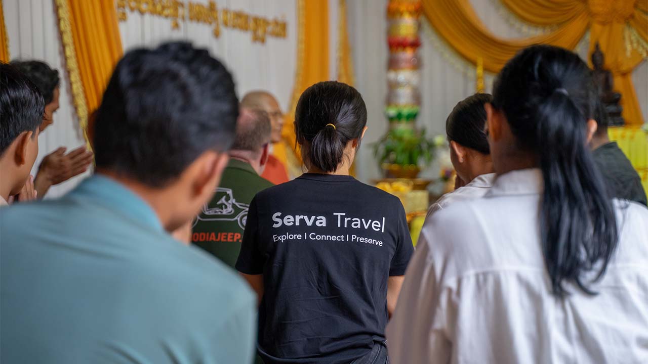 Monk blessing ceremony in Cambodia